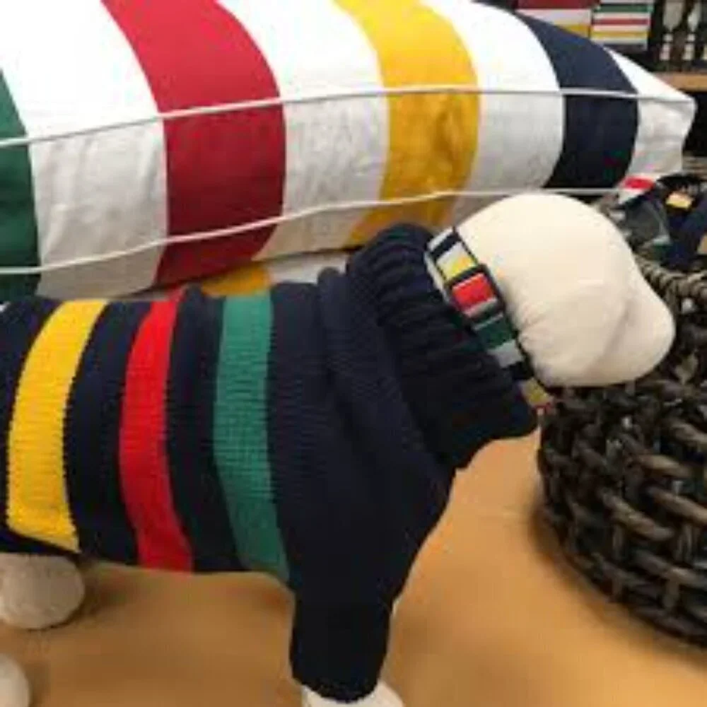 New Hudson Bay Company The Harry Barker Collection Stripes Dog Collar Large NWT